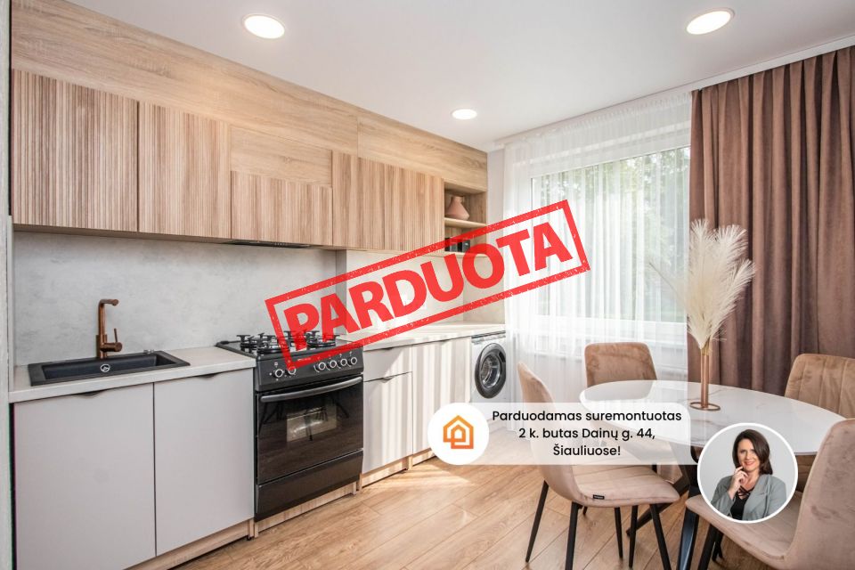 Parduodamas suremontuotas 2 kambarių butas, Dainų g. 44, Šiaulių mieste