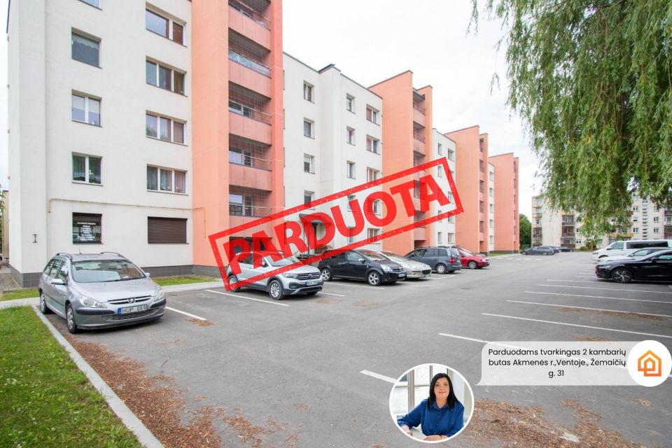 Renovuotame name! Parduodamas tvarkingas 2 kambarių butas Ventoje, Žemaičių g. 31, Akmenės r.