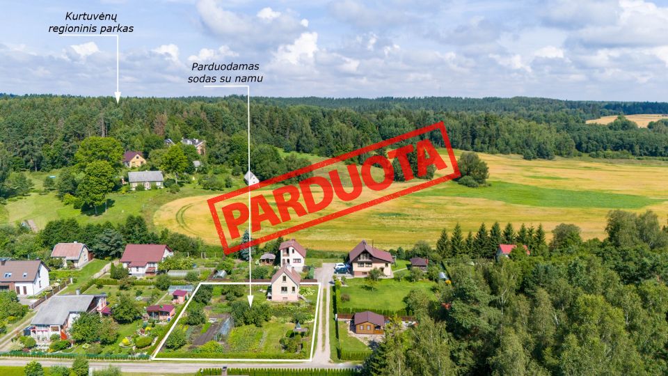 Parduodamas mūrinis sodo namas su dviem sklypais, Gėlių g.17 ir 17A, Maskvytės k., Šiaulių raj.