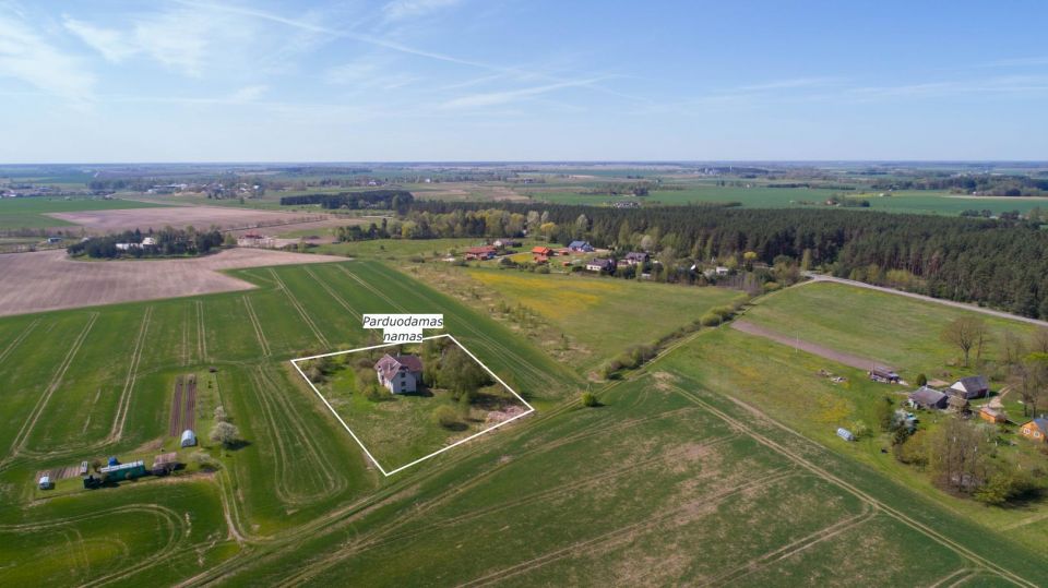 Erdvus mūrinis namas Panevėžio r., Nausodės k., Pušynėlio g. su 44,38 arų sklypu