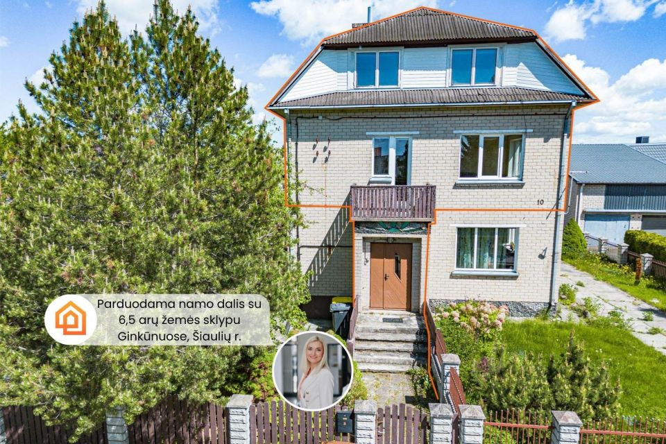 Parduodama namo dalis su 6,5 arų žemės sklypu Užuovėjos g., Ginkūnų k., &Scaron;iaulių r.