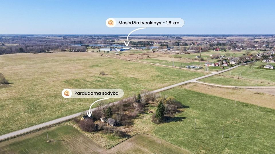 Parduodama sodyba Skuodo rajone, &scaron;alia Mosėdžio miestelio, Miesto Kalni&scaron;kių g. su 22 arų žemės sklypu