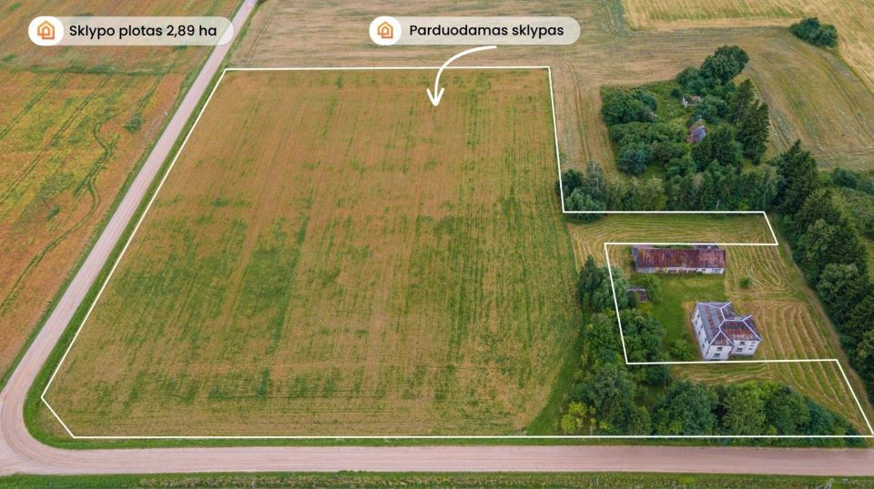 Parduodamas 2,89 ha žemės ūkio paskirties sklypas Augzelių k., Skuodo r.