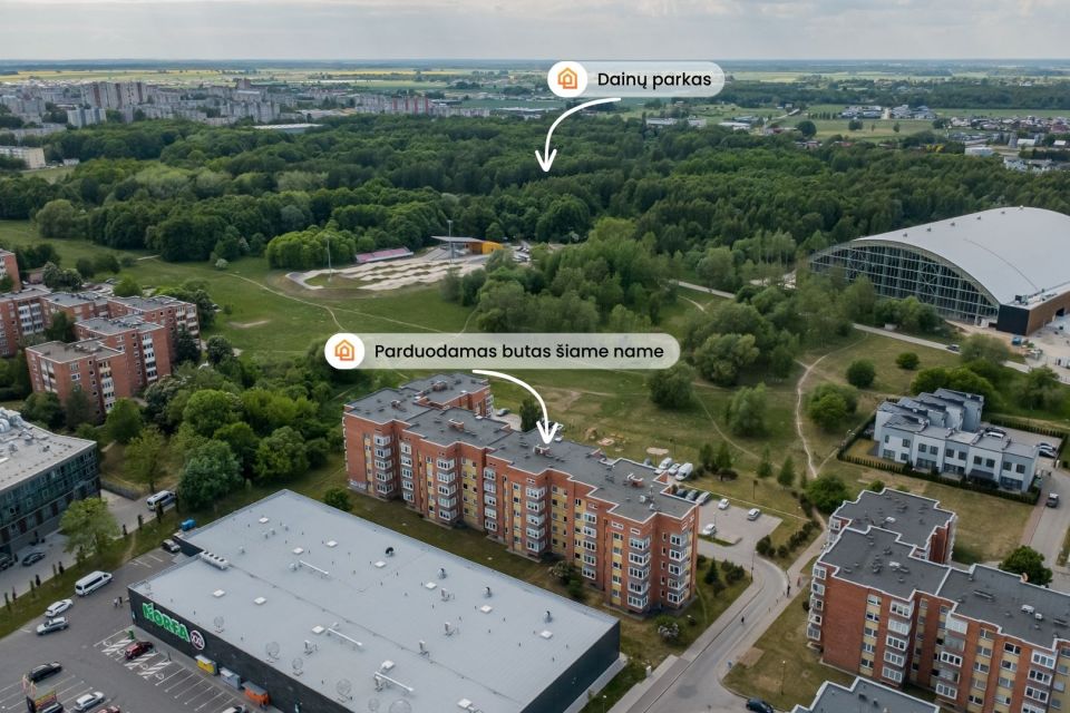 Parduodamas 2 k. butas su i&scaron;pirkta palėpe &scaron;alia Dainų parko, Pauk&scaron;čių tak. 15, &Scaron;iauliuose