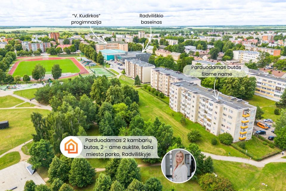 Parduodamas 2 kambarių butas 2 - ame auk&scaron;te, Radvili&scaron;kyje, V. Kudirkos g.
