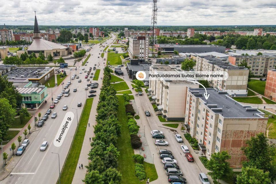 Parduodamas 2 kambarių butas Mažeikių miesto centre, Žemaitijos g. 30