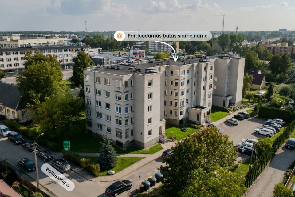 Parduodamas 2 kambarių butas, mūriniame name, Baltupėnų g. 1C, &Scaron;iauliuose