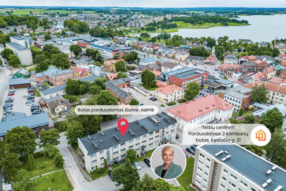Parduodamas 2 kambarių butas su bendro naudojimosi patalpomis, Kęstučio g. 21, Tel&scaron;iuose