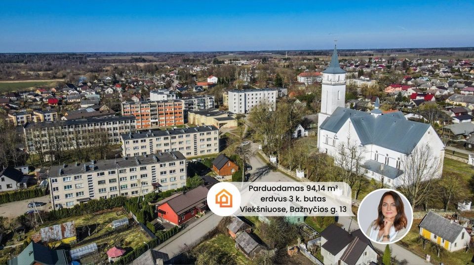 Parduodamas 3 kambarių butas Mažeikių r. sav., Viek&scaron;nių m., Bažnyčios g. 13