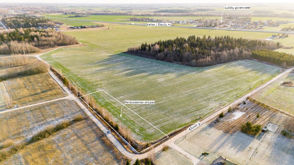 Parduodamas 43,5 arų žemės ūkio paskirties sklypas Ąžuolo g., Lukšių k., Šiaulių r.