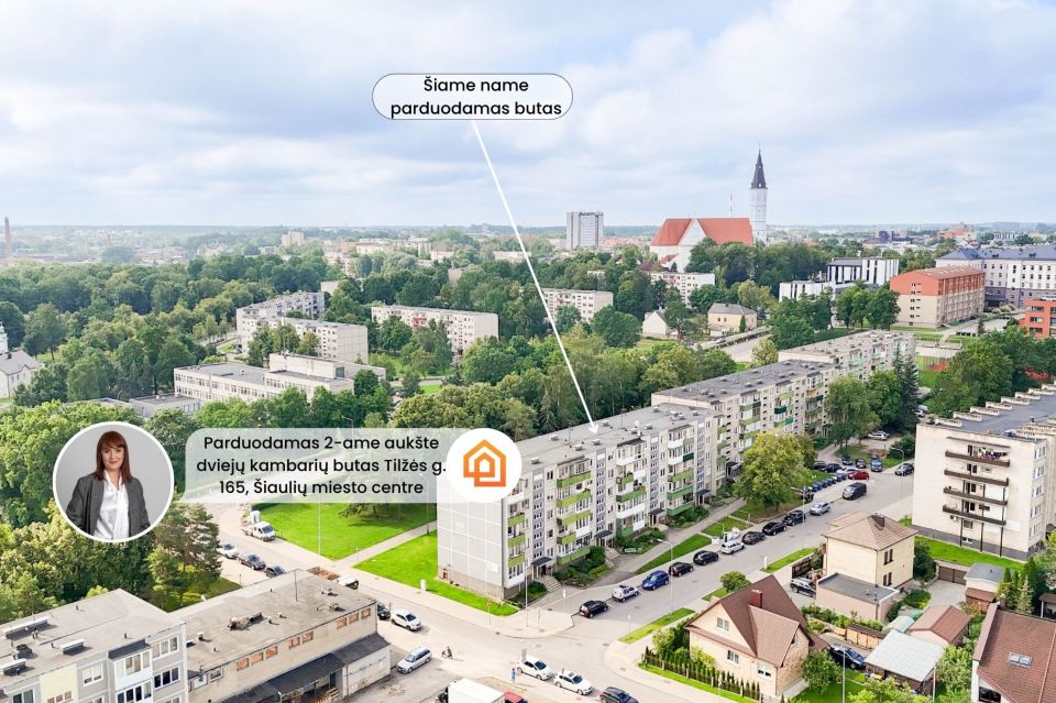 Parduodamas antrame aukšte esantis 2 kambarių butas Tilžės g. 165, Šiauliuose