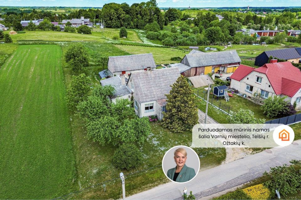 Parduodamas mūrinis namas su 29,40 arų sklypu &scaron;alia Varnių miestelio, Nakačios g. 9, Ožtakių k., Tel&scaron;ių r.