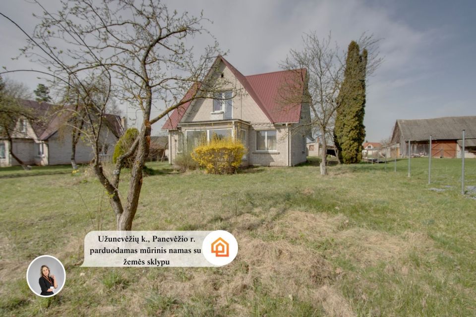 Parduodamas namas su 19 a. žemės sklypu Panevėžio r., Užunevėžio k.