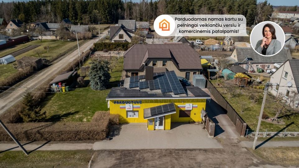 Parduodamas renovuotas gyvenamasis namas su komercinėmis patalpomis Laisvės g. 14, Drąsučiai, &Scaron;iaulių r.