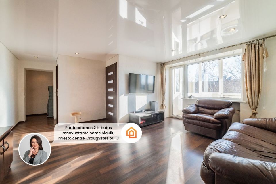 Parduodamas renovuotame name 2 kambarių butas Draugystės pr. 13, &Scaron;iauliuose
