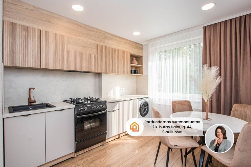 Parduodamas suremontuotas 2 kambarių butas, Dainų g. 44, Šiaulių mieste