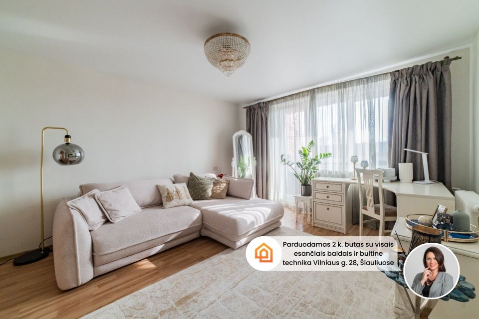 Parduodamas tvarkingas 2 kambarių butas Vilniaus g. 28, &Scaron;iauliuose, netoli Salduvės parko!