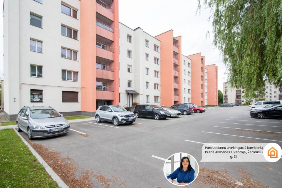 Renovuotame name! Parduodamas tvarkingas 2 kambarių butas Ventoje, Žemaičių g. 31, Akmenės r.