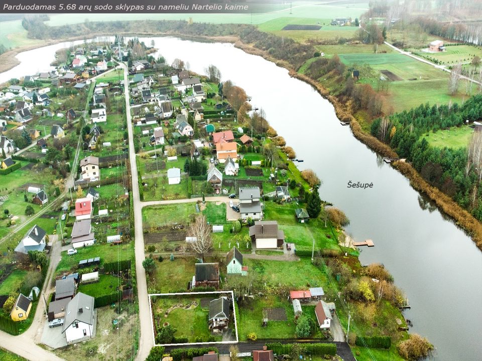 Šalia Šešupės, parduodamas sodo sklypas su nameliu, Nartelio 7-oji g., Nartelio k., Liudvinavo sen., Marijampolės sav.