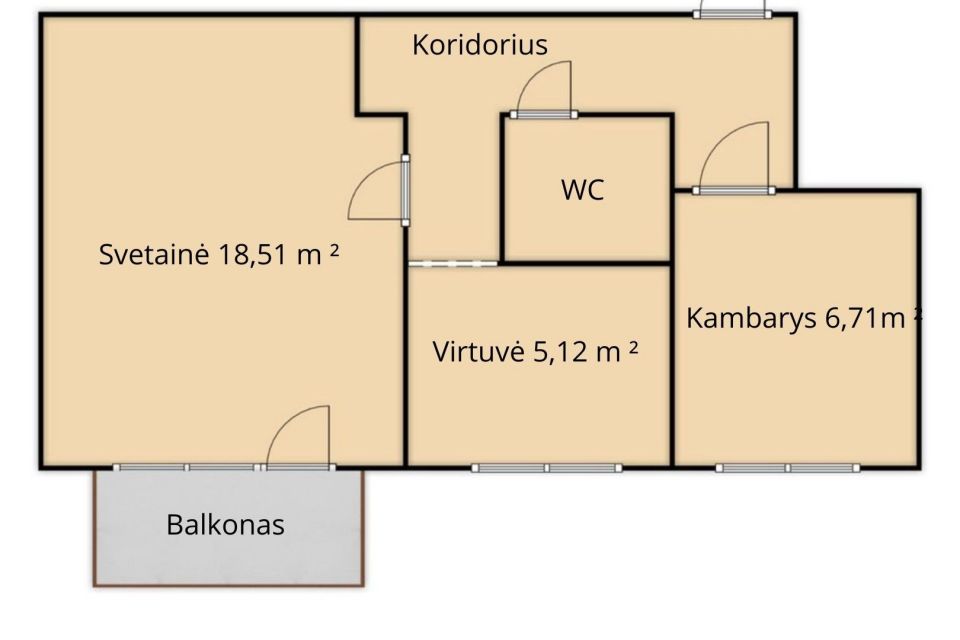 IŠMOKĖTA RENOVACIJA! Parduodamas 2 k. butas centre, Gedimino g., Telšiuose