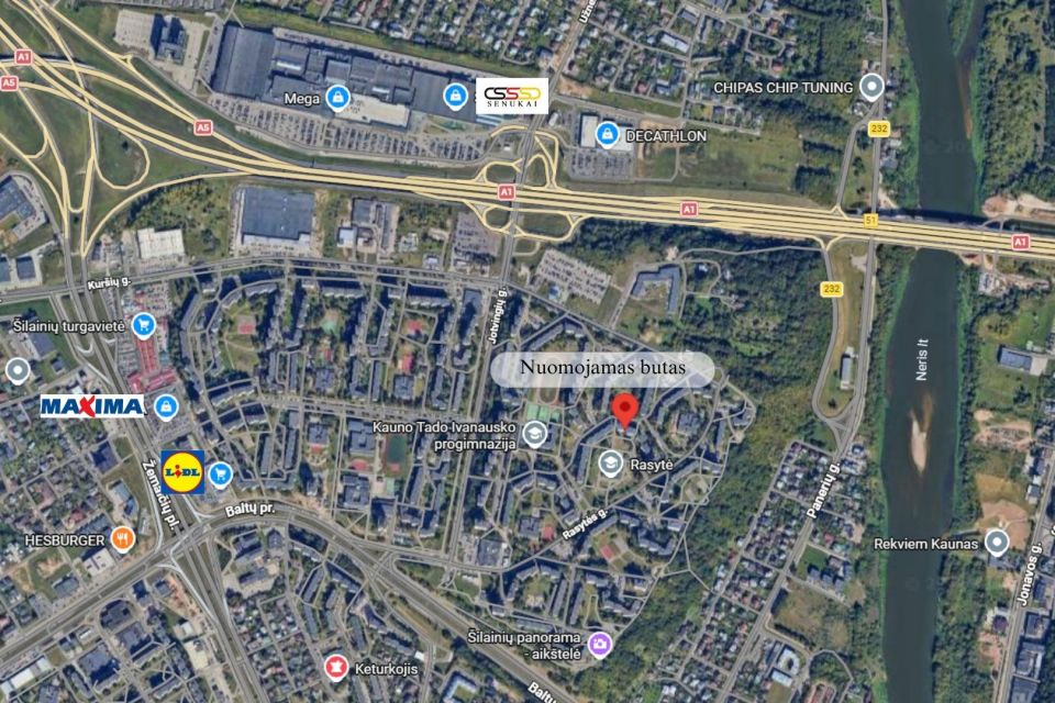 I&scaron;nuomojamas  2-jų kambarių butas Vėtrungės g. 14, Kaunas