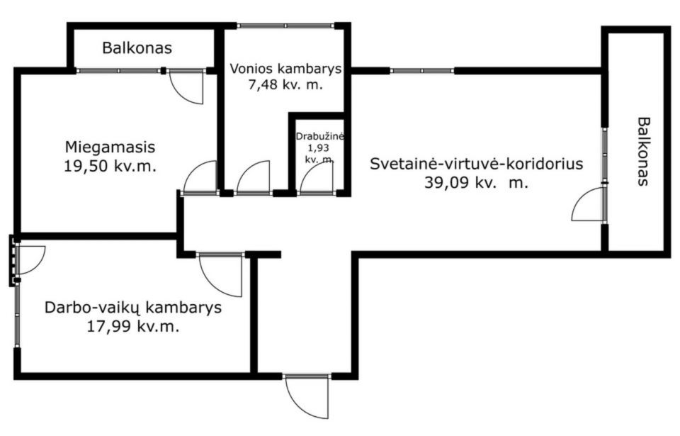 I&scaron;nuomojamas erdvus 3 kambarių butas &Scaron;iaulių mieste, Žaliūkių mikrorajone &ndash; Žaliūkių g. 71, &Scaron;iauliai