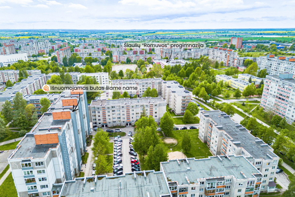 I&scaron;nuomojamas tvarkingas 2 kambarių butas 1 - ajame auk&scaron;te Dainų g. 46A, &Scaron;iauliuose