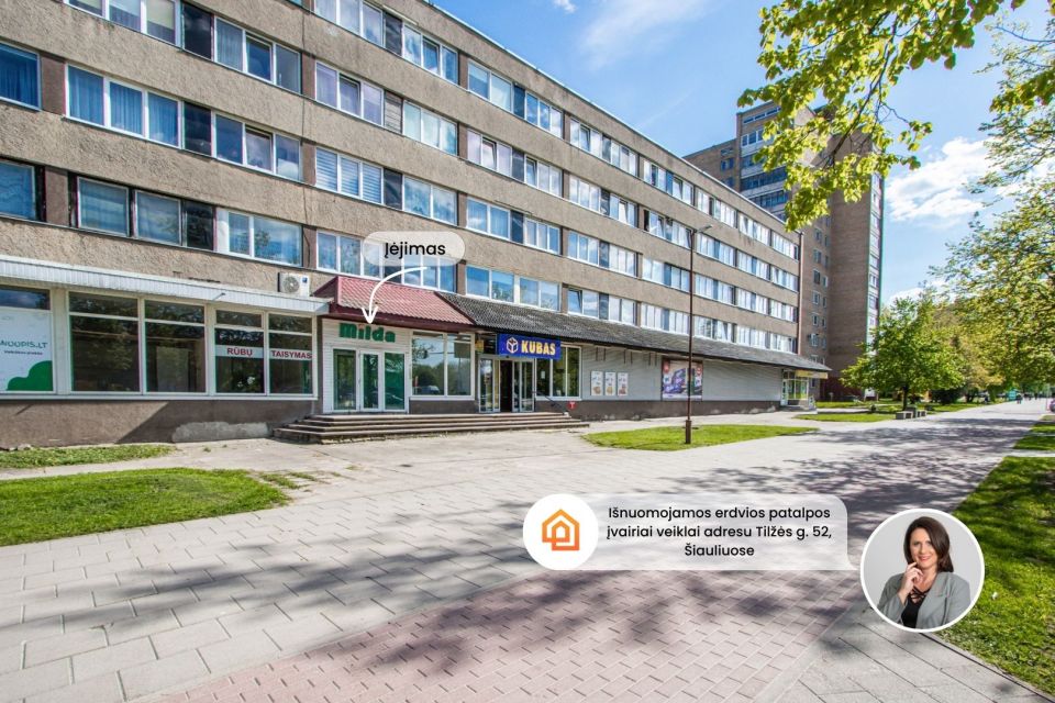 Išnuomojamos patalpos įvairiai veiklai Tilžės g. 52, Šiauliuose