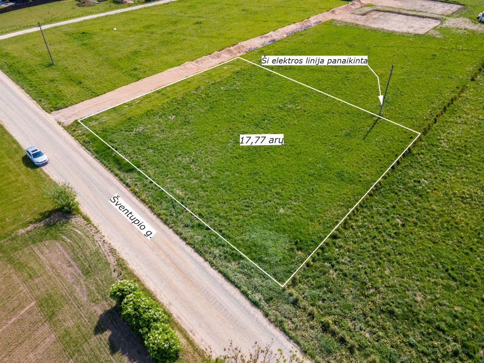 Liko paskutinis 17.77 arų sklypas. Parduodami sklypai prie vandens telkinio Šventupio g., Pailių k., Šiaulių raj.
