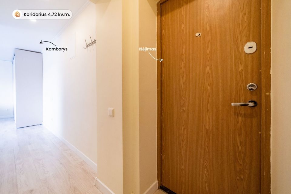 Miesto centre, parduodamas šiuolaikiško interjero 2 kambarių butas, Ežero g. 3, Šiauliuose