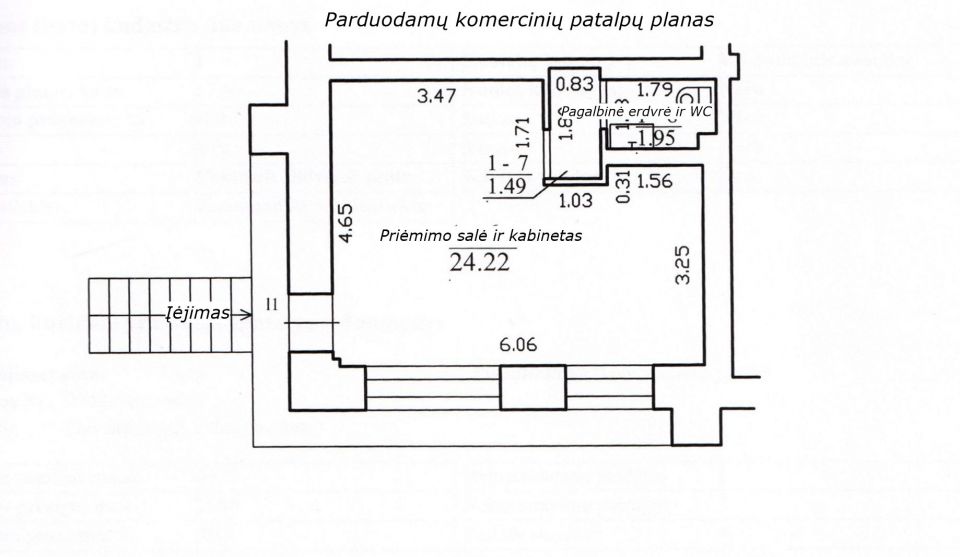 Miesto centre parduodamos įrengtos komercinės paskirties patalpos, kurių bendras plotas yra 27,66 kv. m. Dvaro g. 48, Šiauliuose.