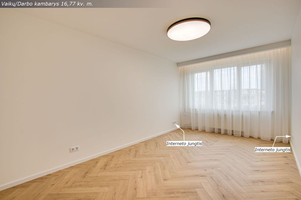 Naujai ir kokybi&scaron;kai suremontuotas 3 kambarių butas Architektų g. 6, &Scaron;iauliai.