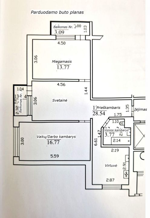 Naujai ir kokybi&scaron;kai suremontuotas 3 kambarių butas Architektų g. 6, &Scaron;iauliai.