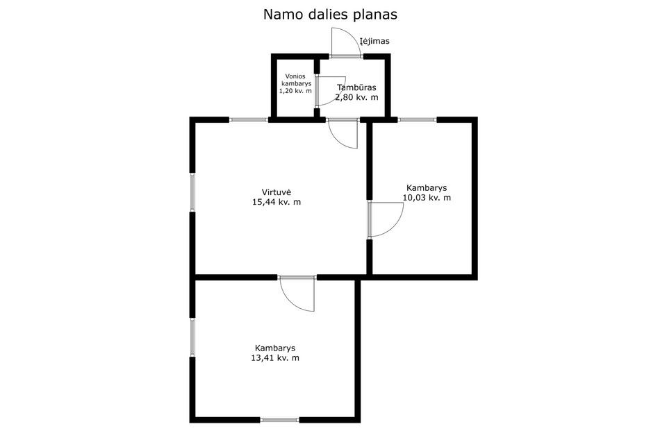 Parduodama įrengta rąstinio namo dalis 42,23 kv. m ploto su sklypo dalimi Radvili&scaron;kyje, Dariaus ir Girėno g. 102.