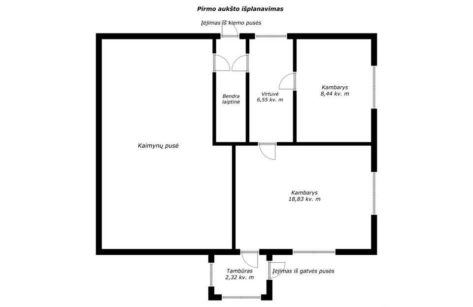 Parduodama &frac12; (pusė) mūrinio namo dalis su 8,32 arų (i&scaron; bendro 15,57 a.) sklypu Užuovėjos g. 8, Ginkūnų k., &Scaron;iaulių r.