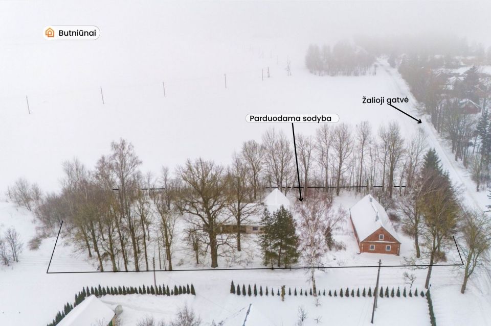 Parduodama sodyba ramioje vietoje, Pakruojo rajone, Butniūnų kaime, Žalioji g. 3