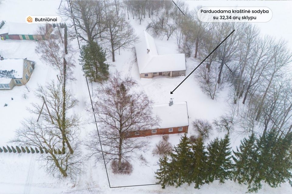 Parduodama sodyba ramioje vietoje, Pakruojo rajone, Butniūnų kaime, Žalioji g. 3