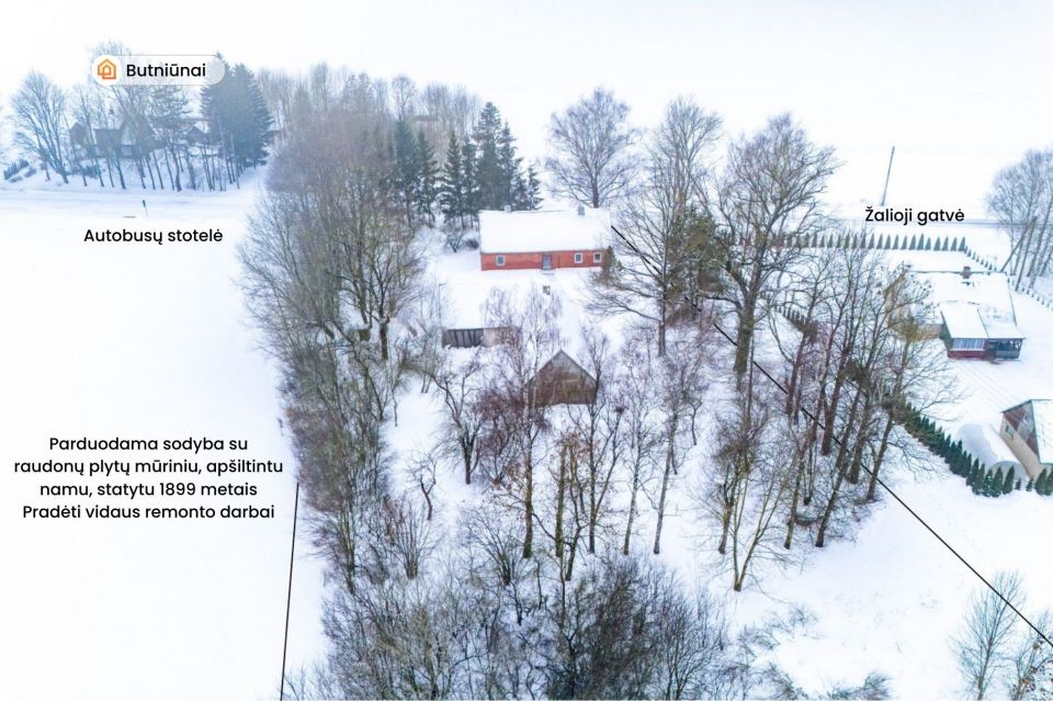 Parduodama sodyba ramioje vietoje, Pakruojo rajone, Butniūnų kaime, Žalioji g. 3