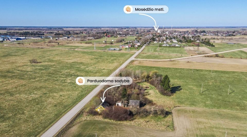 Parduodama sodyba Skuodo rajone, &scaron;alia Mosėdžio miestelio, Miesto Kalni&scaron;kių g. su 22 arų žemės sklypu