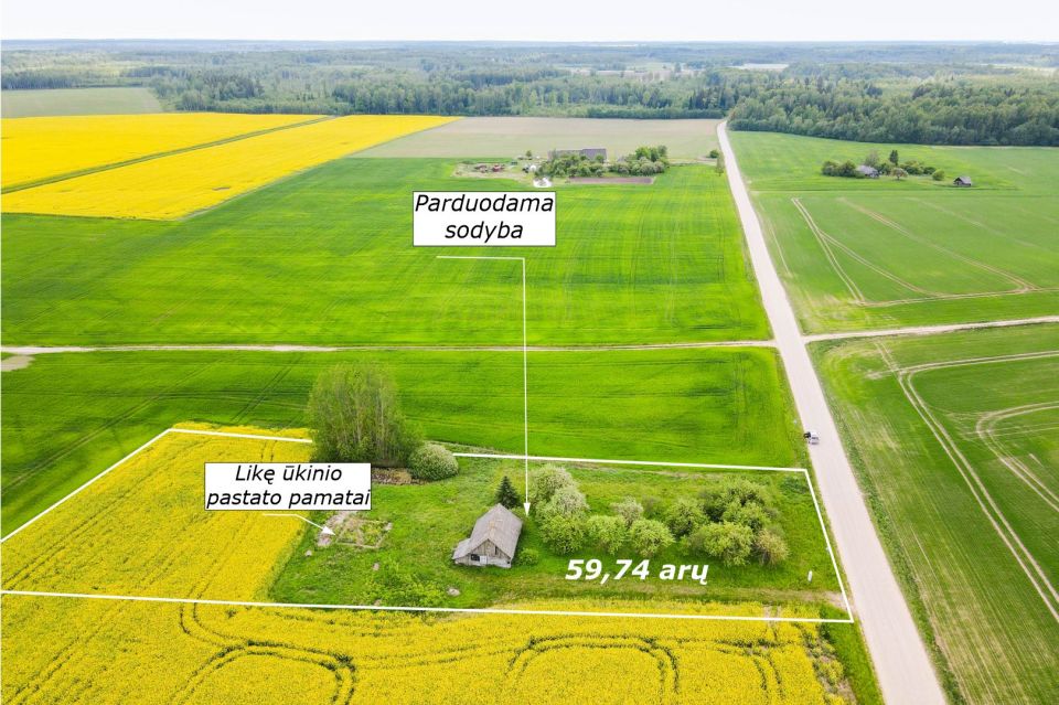 Parduodama sodyba su 59,74 arų namų valdos sklypu Aušrėnų k., Radviliškio r.