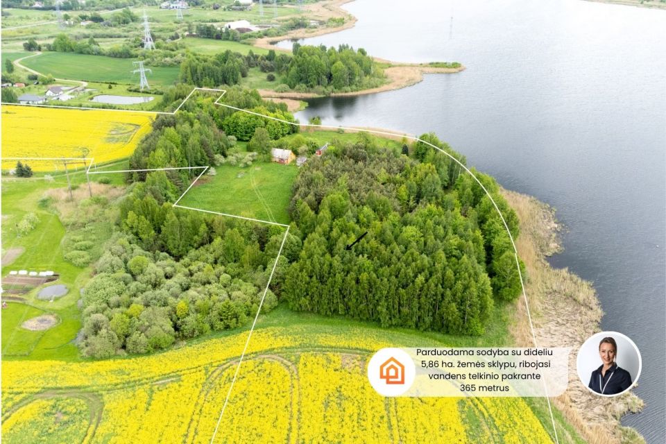 Parduodama sodyba su 5,86 ha. žemės sklypu, Elekrėnų sav., Obenių k.