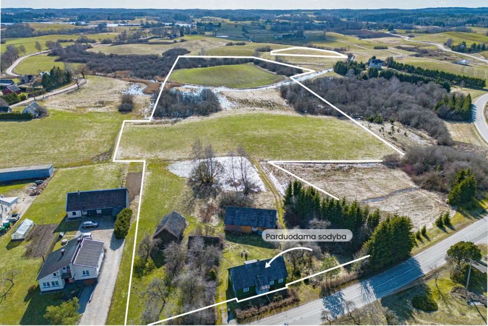 Parduodama sodyba su 7,36 ha bendro ploto sklypais Platelių g. 5, Žemaičių Kalvarijoje, Plungės r.