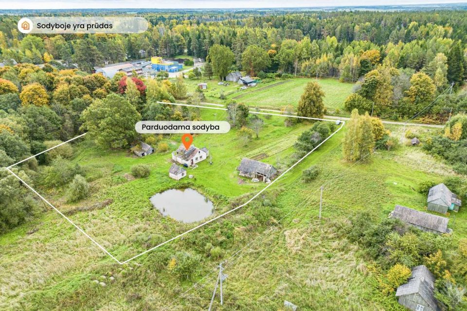 Parduodama sodyba su 81 aro ploto sklypu, Tel&scaron;ių r., Pabalvės k. Vainočių g. 46.