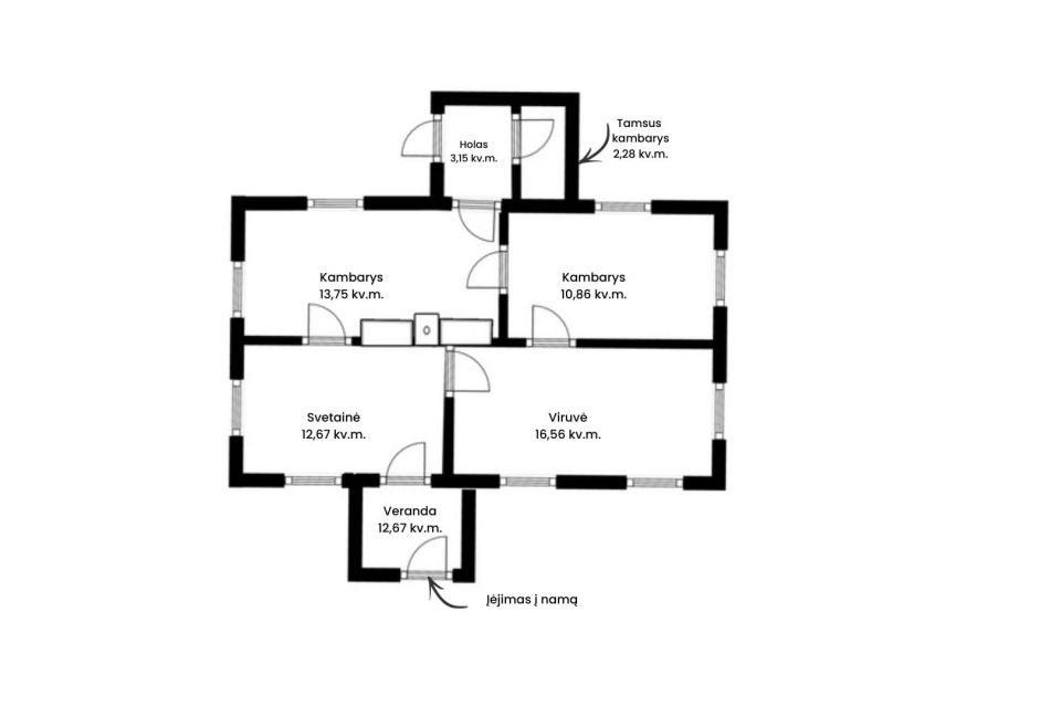 Parduodama sodyba su sklypu Kai&scaron;iadorių r., Kaugonių km., &Scaron;ilų g 49