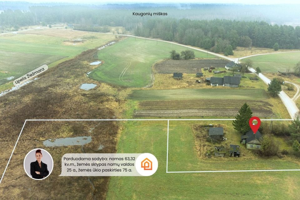 Parduodama sodyba su sklypu Kai&scaron;iadorių r., Kaugonių km., &Scaron;ilų g 49