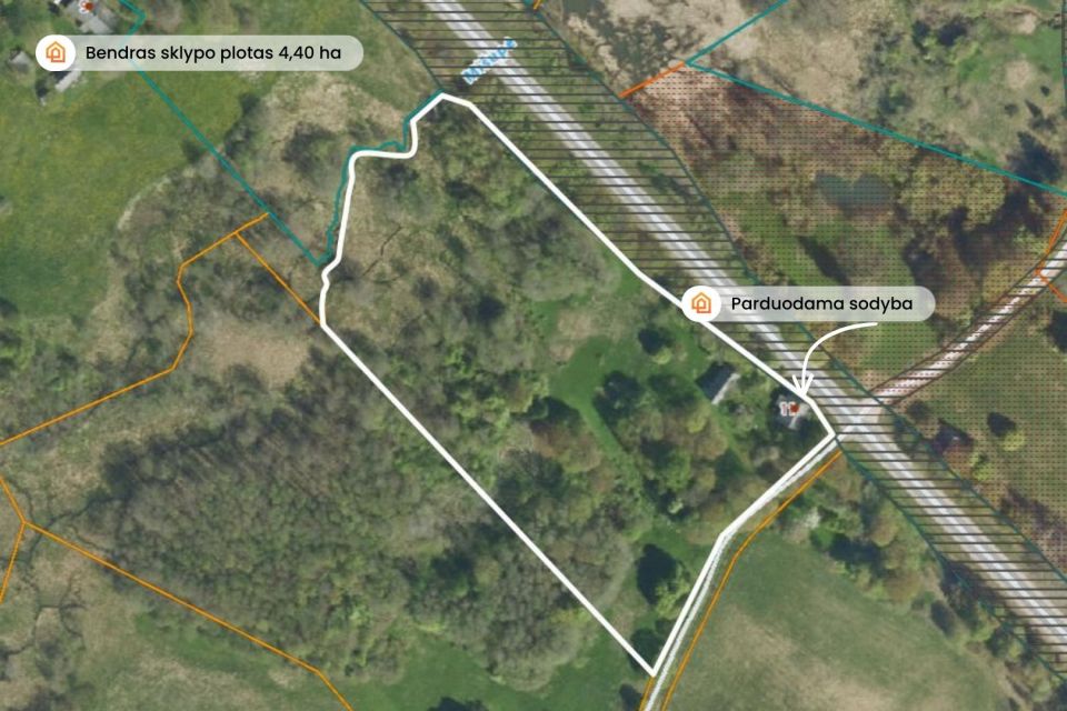 Parduodama sodyba vaizdingoje vietovėje su 4,40 ha sklypu Plungės r., Vydeikių k., Tėvi&scaron;kės g.