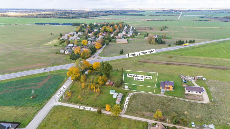 Parduodamas 18,26 arų žemės sklypas Pievų g. 1, Vinkšnėnai, Šiaulių r.