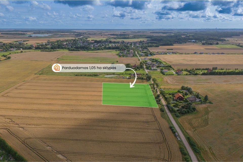 Parduodamas 1,05 ha žemės ūkio paskirties sklypas Plikių miestelyje, Klaipėdos r. sav