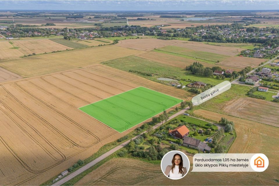 Parduodamas 1,05 ha žemės ūkio paskirties sklypas Plikių miestelyje, Klaipėdos r. sav