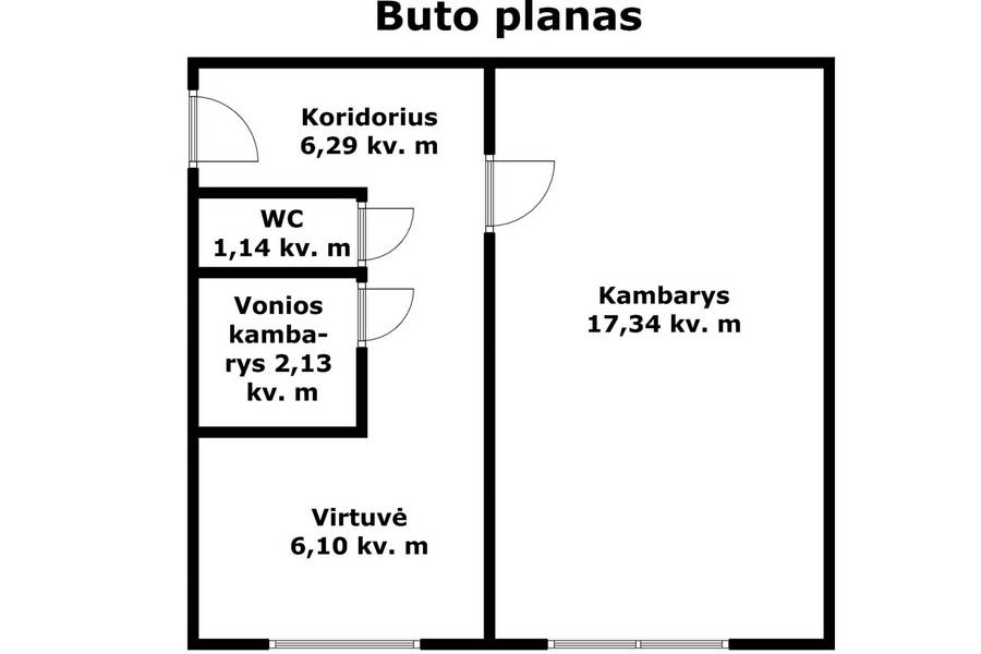 Parduodamas 1 kambario butas Gegužių g. 47, Šiauliuose